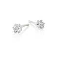 Solitaire 0.30ct 6 claw round diamond twirl studs in 9K white gold