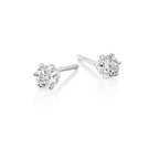 Solitaire 0.30ct 6 claw round diamond twirl studs in 9K white gold