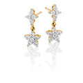 Flower drop 0.50ct diamond earrings in 9K yellow gold