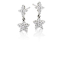 Flower drop 0.50ct diamond earrings in 9K white gold