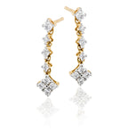 Cupids Arrow 0.40ct diamond earrings in 9K yellow gold