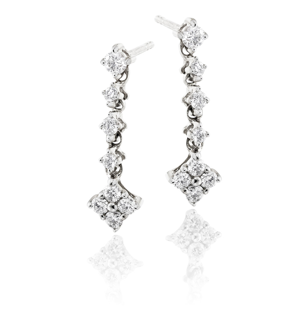Cupids Arrow 0.40ct diamond earrings in 18K white gold