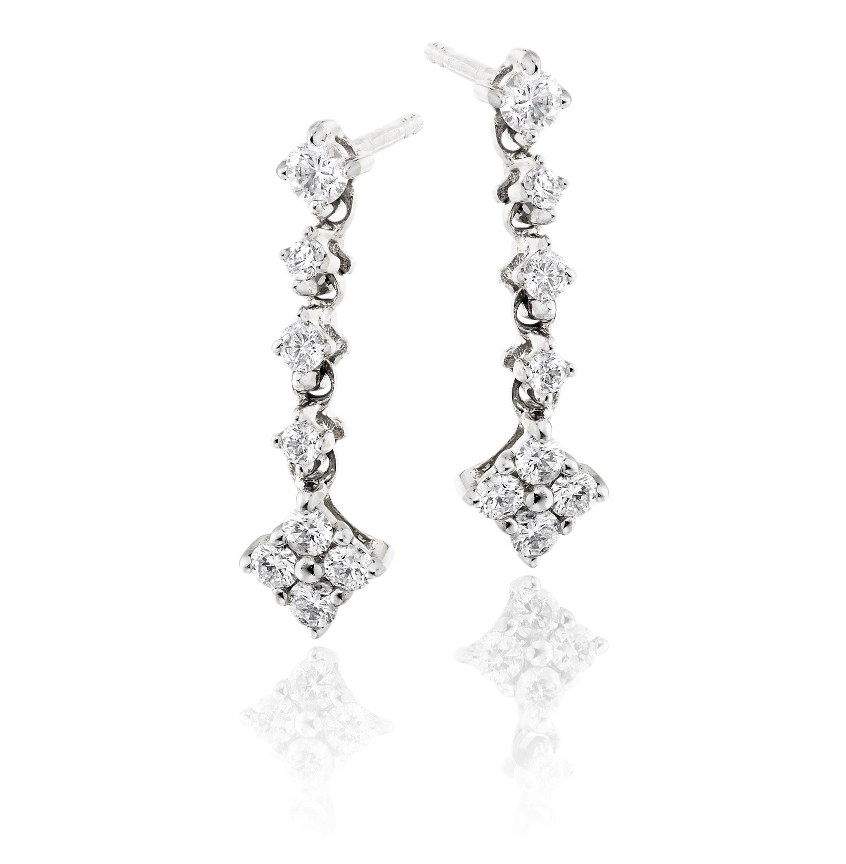 Cupids Arrow 0.40ct diamond earrings in 9K white gold