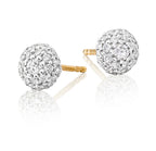 Round shape 0.35ct cluster diamond studs in 9K yellow gold