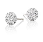 Round shape 0.35ct cluster diamond studs in 18K white gold
