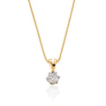 Solitaire 0.20ct 6 claw round diamond twirl pendant in 9K yellow gold