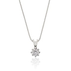 Solitaire 0.20ct 8 claw round diamond pendant in 18K white gold