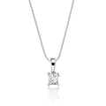 Solitaire 0.20ct 4 claw princess diamond pendant in 18K white gold
