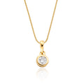 Solitaire 0.20ct bezel set round diamond pendant in 9K yellow gold