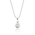 Solitaire 0.20ct bezel set round diamond pendant in 18K white gold