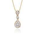 Rain drop 0.30ct diamond pendant in 9K yellow gold