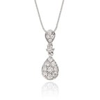 Rain drop 0.30ct diamond pendant in 18K white gold