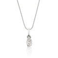 Solitaire 0.20ct bar set round diamond pendant in 9K white gold
