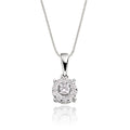 Halo style 0.25ct cluster diamond pendant in 9K white gold