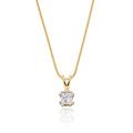 Solitaire 0.20ct double claw princess diamond pendant in 9K yellow gold