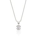 Solitaire 0.20ct double claw princess diamond pendant in 9K white gold