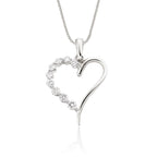 Heart shape 0.20ct diamond pendant in 18K white gold