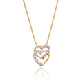 Interlocking heart shape 0.07ct diamond pendant in 9K yellow gold