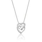 Interlocking Heart Shape 0.07ct Diamond Pendant In 18K White Gold