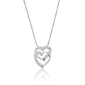 Interlocking heart shape 0.07ct diamond pendant in 9K white gold