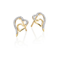 Interlocking heart shape 0.15ct diamond studs in 9K yellow gold