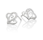Heart shape 0.15ct diamond studs in 18K white gold
