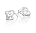 Heart shape 0.15ct diamond studs in 9K white gold