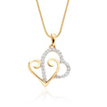Heart shape 0.12ct diamond pendant in 9K yellow gold