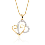 Heart shape 0.12ct diamond pendant in 9K yellow gold