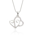 Heart shape 0.12ct diamond pendant in 18K white gold