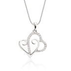 Heart shape 0.12ct diamond pendant in 9K white gold