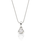 Solitaire 0.20ct tension set round diamond pendant in 18K white gold