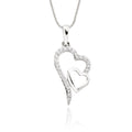 Interlocking heart shape 0.12ct diamond pendant in 9K white gold