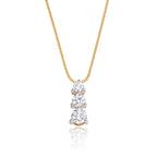 Graduating 3 Diamond 0.30ct pendant in 9K yellow gold