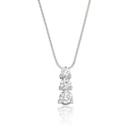 Graduating 3 Diamond 0.30ct pendant in 18K white gold