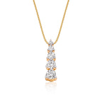 Graduating 5 Diamond 0.40ct pendant in 9K yellow gold