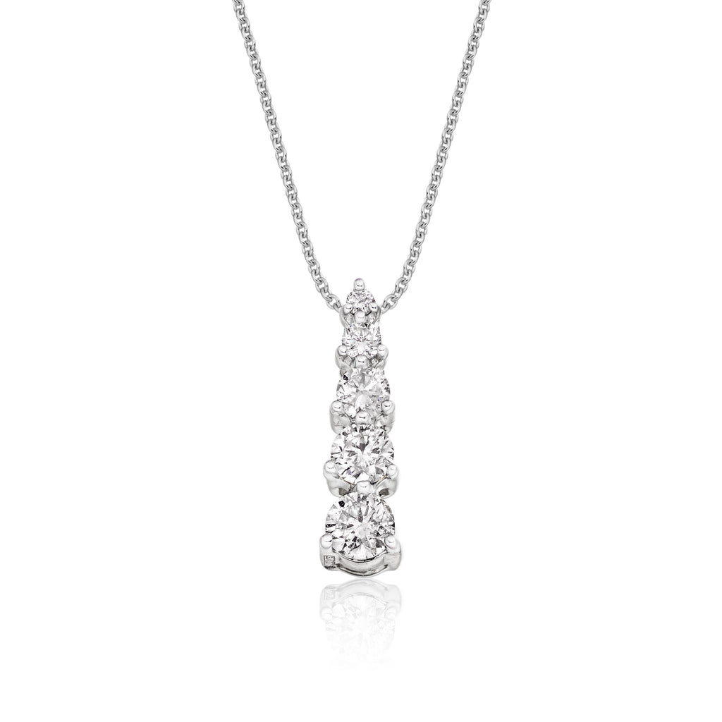 Graduating 5 Diamond 0.40ct pendant in 18K white gold