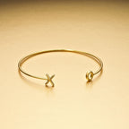 Yellow Gold Plated XO (Hugs & Kisses) Sterling Silver Bangle
