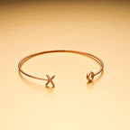 Rose Gold Plated XO (Hugs & Kisses) Sterling Silver Bangle