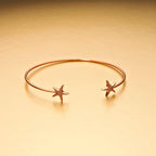 Rose Gold Plated Sterling Silver Starfish Bangle