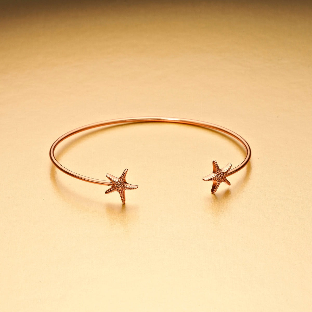 Rose Gold Plated Sterling Silver Starfish Bangle