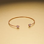 Rose Gold Plated Sterling Silver Sparkle Bangle with Cubic Zirconia