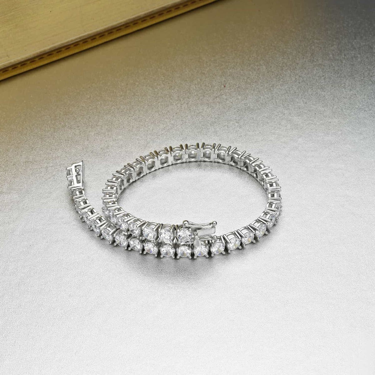 Sterling Silver Tennis Bracelet with 4mm Sparkling Cubic Zirconia