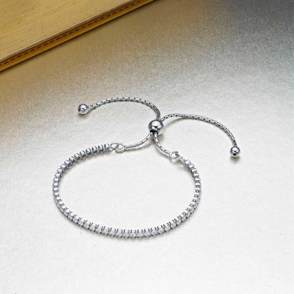 Sterling Silver Zirconia Bracelet, Silver or Yellow Gold Plated