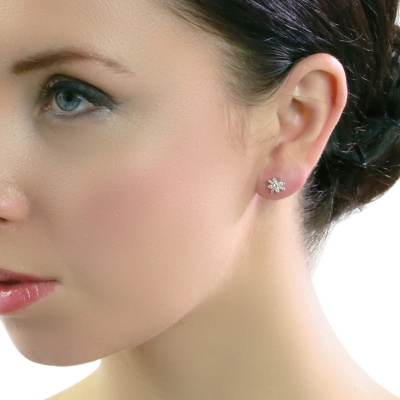 Jasmine 0.35ct cluster diamond studs in 9K yellow gold