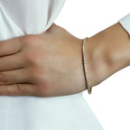 Basket Claw 1.00ct diamond tennis bracelet in 18K yellow gold