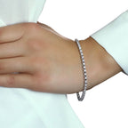 Box Claw 3.00ct diamond tennis bracelet in 18K white gold