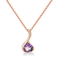 Amethyst Drop Pendant Necklace in Rose Gold Vermeil