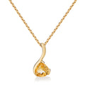 Citrine Drop Pendant Necklace in Gold Vermeil