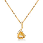 Citrine Drop Pendant Necklace in Gold Vermeil